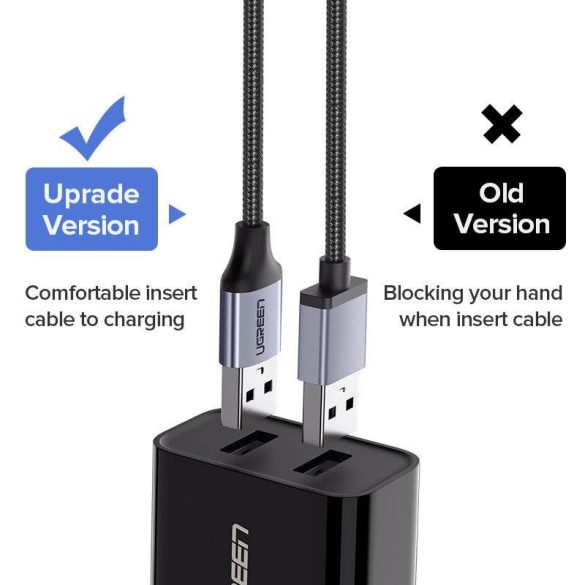 USB-Mikro USB-kábel UGREEN QC 3.0 2,4A 2m (fekete)