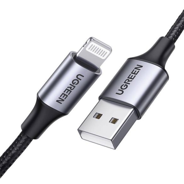 Lightning kábel USB UGREEN 2.4A US199, 1m (fekete)