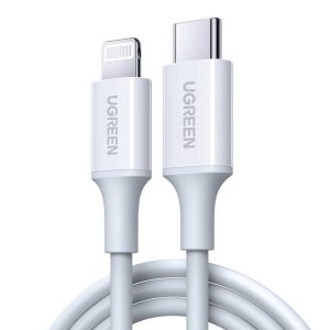 UGREEN USB-C Lightning töltőkábel, PD 3A, 0,5m (fehér)