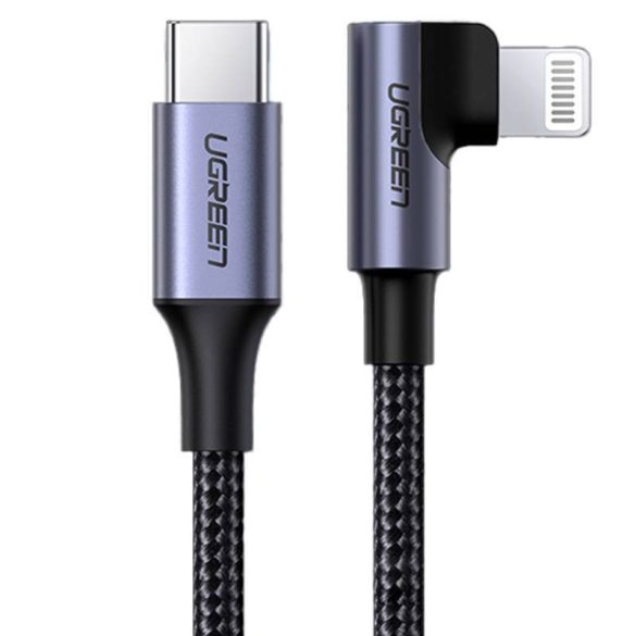 Lightning és USB-C 2.0 szögletes kábel UGREEN US305, 3A, 1,5m