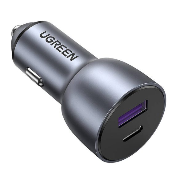 Ugreen CD213 autós töltő 1xUSB-A és 1xUSB-C csatlakozással 36W - szürke