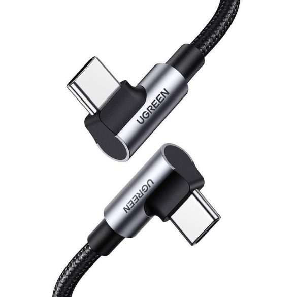 USB-C-USB-C kábel, ferde UGREEN US335, 5A, 100W, 1m (fekete)