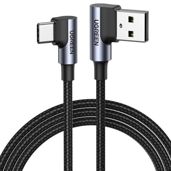 USB-C és USB-A 2.0 szögletes kábel UGREEN US176, 3A, 3m (fekete)