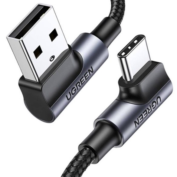 USB-C és USB-A 2.0 szögletes kábel UGREEN US176, 3A, 3m (fekete)