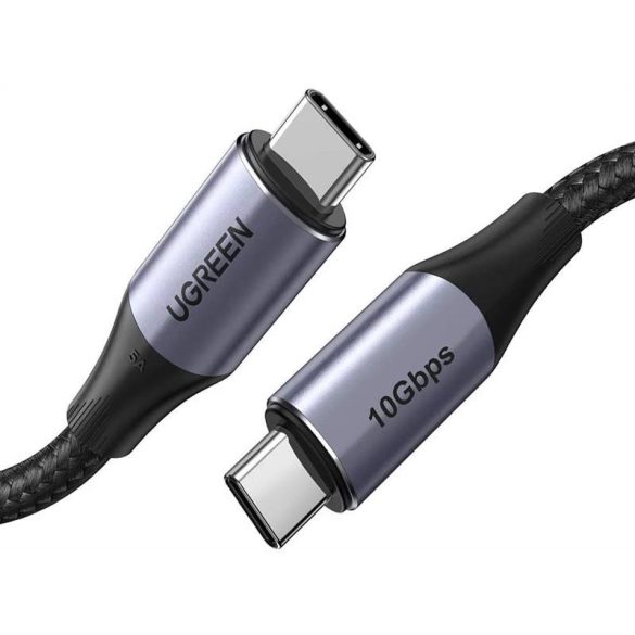UGREEN US355 USB-C és USB-C 3.1 Gen.2, PD, 5A, 100W, 4K, 10Gbps, 1m (fekete)