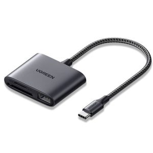 UGREEN CM387 Kártyaolvasó + USB, USB-C (fekete)