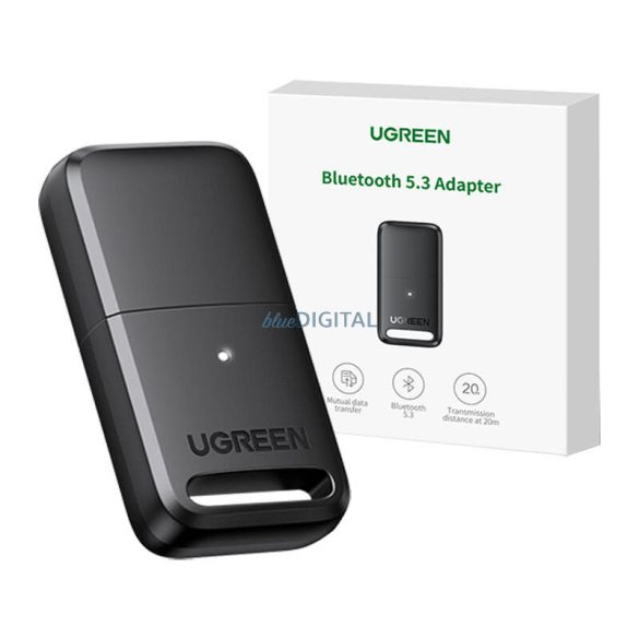 Bluetooth 5.3 Ugreen CM591 USB adapter/vevő, LED, 20 m hatótávolság (fekete)