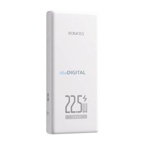 Romoss PRC10 powerbank 1xUSB-A és 1xUSB-C csatlakozással beépített Type-C és Lightning kábellel 10000mAh 22.5W - fehér