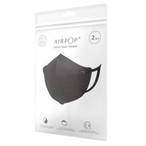 AirPop Pocket szmogellenes maszk 2 db. fekete