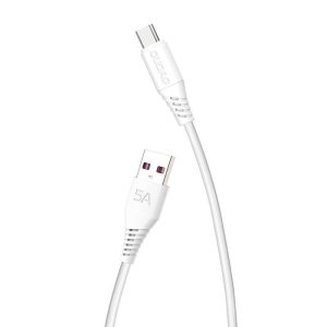 USB-C kábel Dudao L2T, 5A, 1m (fehér)