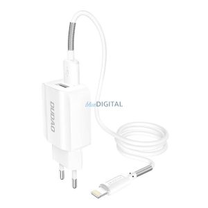 Fali töltő Dudao A2EUL 2x USBVillamos kábel (fehér)