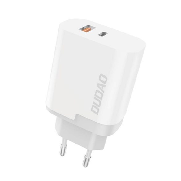 Töltő Dudao A6XSEU USB + USB-C, 22,5W (fehér)