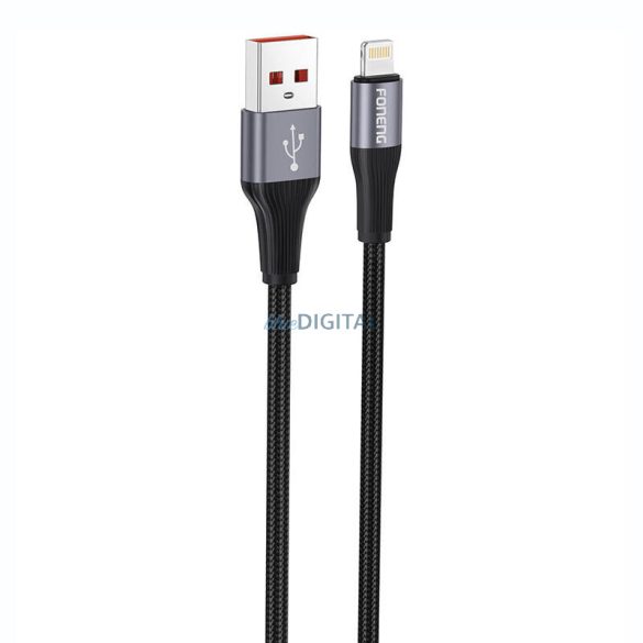 Foneng X112 USB-A - Lightning kábel 2.4A 1m - fekete