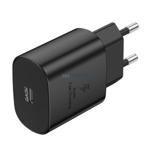 Foneng EU51 hálózati töltő 1xUSB-C csatlakozással és Type-C - Type-C kábellel 25W - fekete