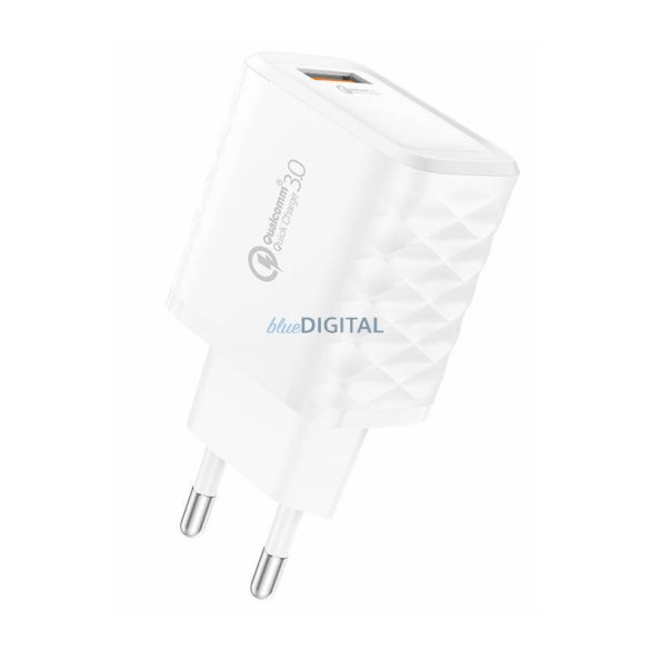 Foneng EU54 hálózati töltő 1xUSB-A csatlakozással és USB-A - Lightning kábellel 3A - fehér