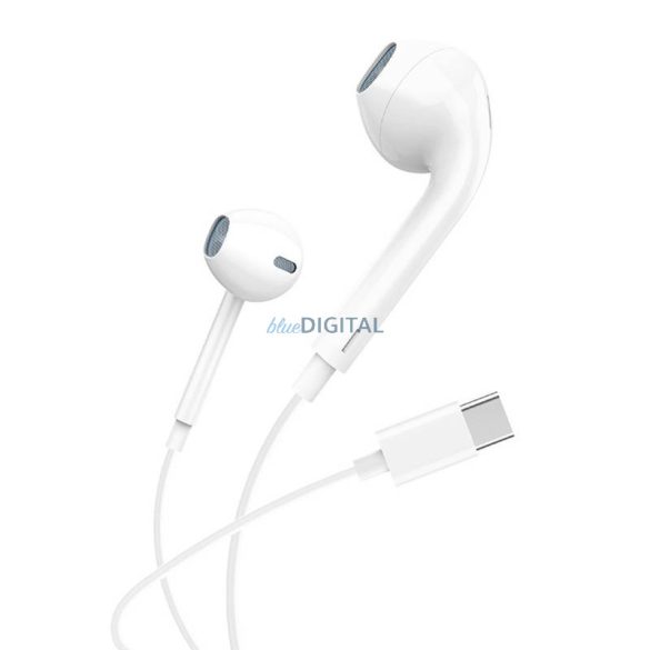 Fülhallgató, vezetékes Foneng T15, USB-C, 1,2 m (fehér)