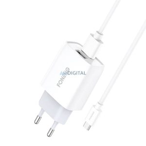 Gyorstöltő Foneng 2x USB EU30 + USB Type Micro kábel