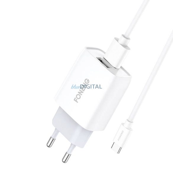 Gyorstöltő Foneng 2x USB EU30 + USB Type-C kábel