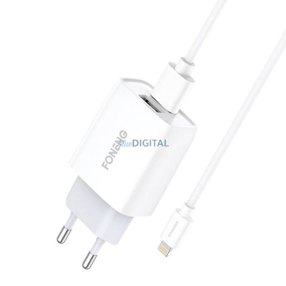 Gyorstöltő Foneng 1x USB EU30 QC 3.0+ USB Lightning kábel