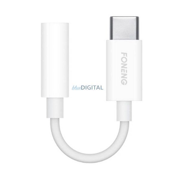 Audiokábel 3,5 mm-es jack-csatlakozó USB type-C Foneng BM21 (fehér)