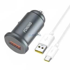 Mini autós GSM töltő készlet Foneng C15 4A USB type-C (fém)