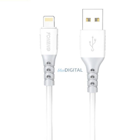 USB és Lightning kábel Foneng X66, 20W, 3A, 1m (fehér)