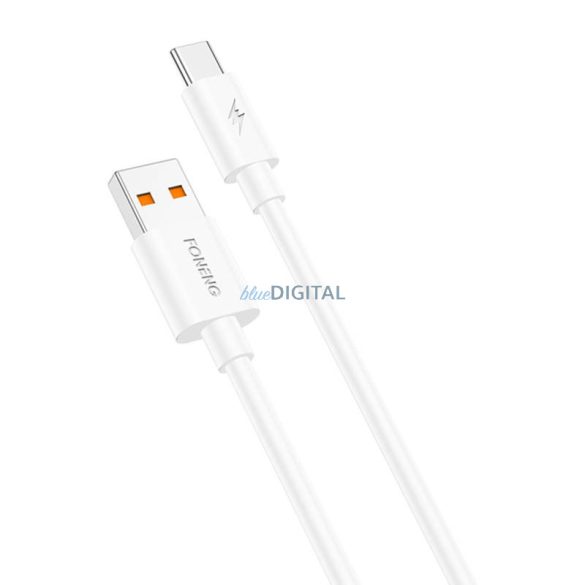 Foneng X67 USB USB-C kábel, 5A, 1m (fehér)