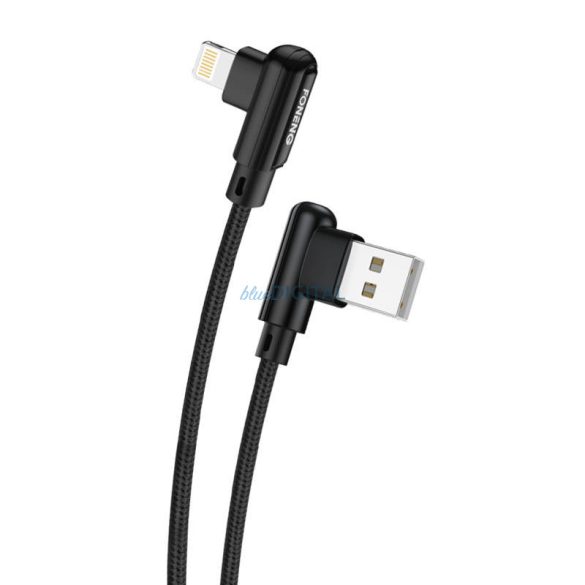 Szögletes USB kábelLightning Foneng X70, 3A, 1m (fekete)