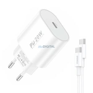 Gyorstöltő Foneng 1x USB EU39 + USB Type C kábel