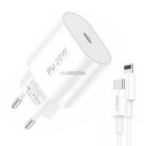 Gyorstöltő Foneng 1x USB PD 3.0 EU39 + USB C Lightningra