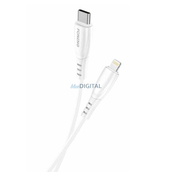 USB kábel Lightning Foneng X75, 3A, 1m (fehér)