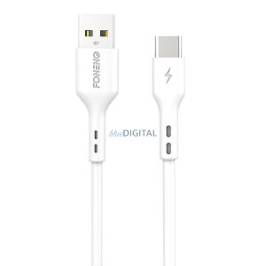 Foneng X36 USB USB-C kábel, 3A, 1m (fehér)