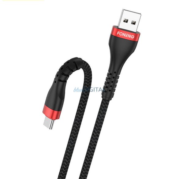 Foneng kábel USB USB C-re, X82 3A, 1m (fekete)