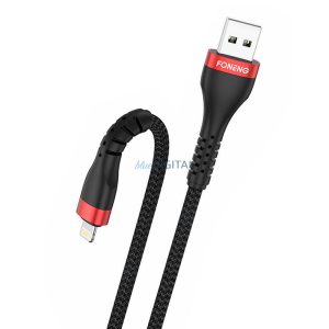 Foneng kábel USB Lightning, X82 iPhone 3A, 1m (fekete)