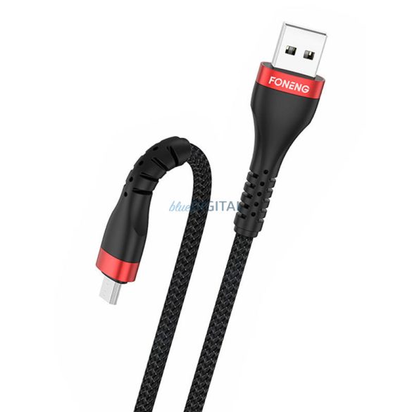 Kábel USB-Micro USB Foneng, x82 Armor 3A, 1m (fekete)