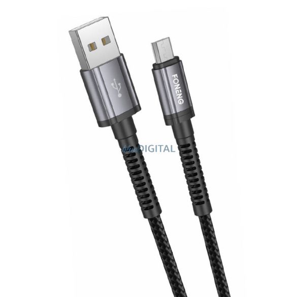 Foneng X83 USB-mikro USB kábel, 2.1A, 1m (fekete)