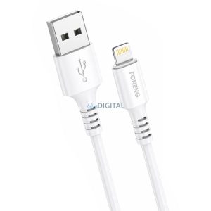 Kábel USB Lightning Foneng, x85 iPhone 3A gyorstöltés, 1m (fehér)