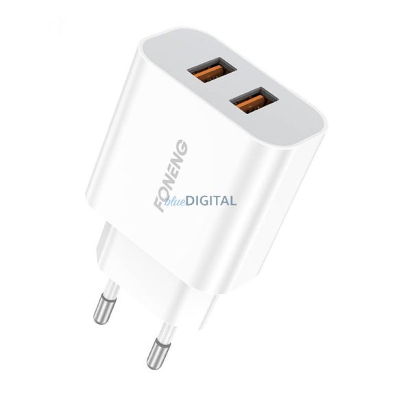 Gyorstöltő Foneng 2x USB EU45 + USB Micro kábel