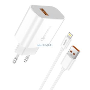 Gyorstöltő Foneng 1x USB QC3.0 EU46 + USB Lightning kábel