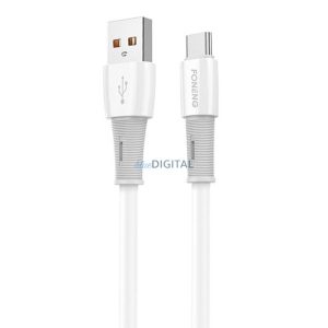 Foneng kábel USB-ről USB-C-re, x86 3A, 1,2m (fehér)