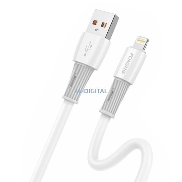 Foneng kábel USB Lightning, X86 3A, 1,2m (fehér)