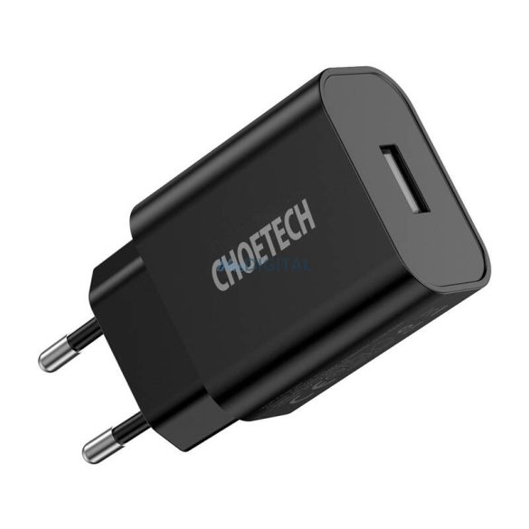 Choetech Q5002 hálózati töltő 1xUSB-A csatlakozással 12W - fekete