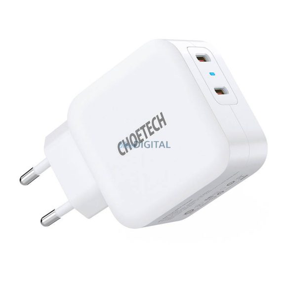 Choetech PD6009 fali töltő 2x USB-C 20W (fehér)