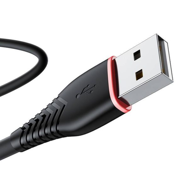 USB-Micro USB kábel Vipfan Anti-Break X01, 3A, 1m (fekete)