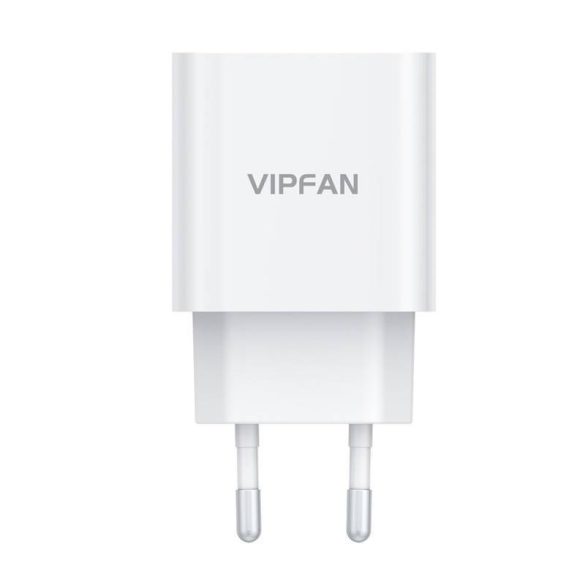 Vipfan E04 hálózati töltő, USB-C, 20W, QC 3.0 (fehér)