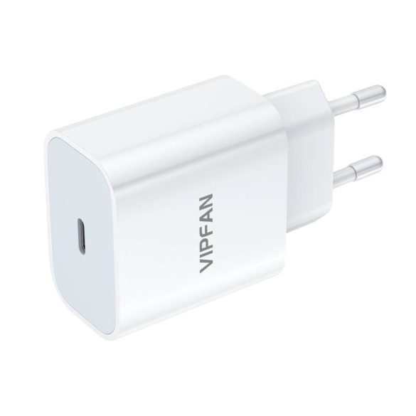 Vipfan E04 hálózati töltő, USB-C, 20W, QC 3.0 (fehér)