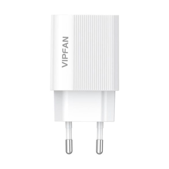 Vipfan E01 fali töltő, 1x USB, 2,4A (fehér)