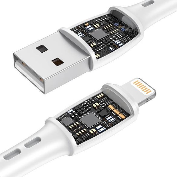 USB és Lightning kábel Vipfan Racing X05, 3A, 2m (fehér)