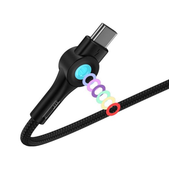 USB és USB-C kábel Vipfan Colorful X08, 3A, 1.2m (fekete)