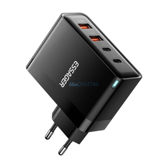 Essager ECT2CA-QYB01-Z hálózati töltő 2xUSB-A és 2xUSB-C csatlakozással 100W - fekete